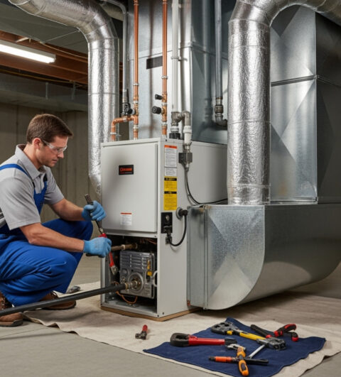 Gas furnace installation
